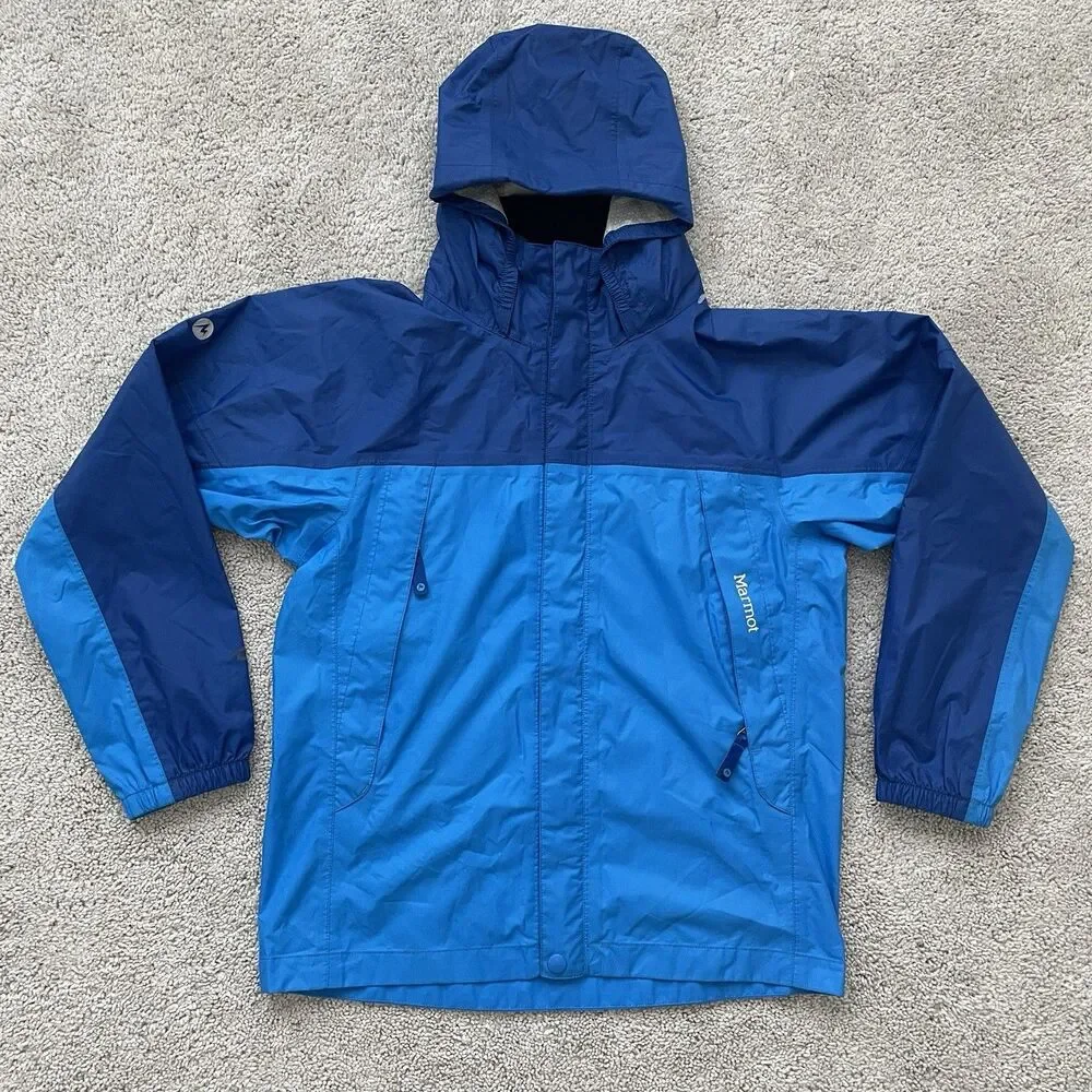 Marmot Rain Jacket Boys Large Blue Waterproof STYLE #A50210